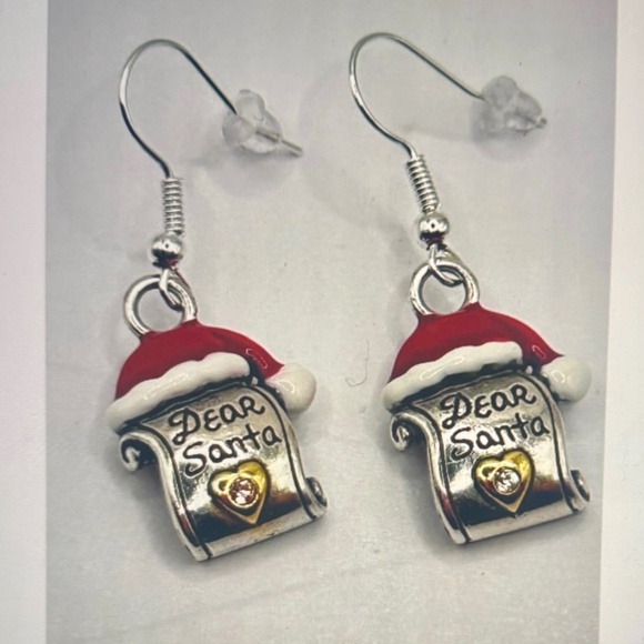 Brighton Jewelry - 🎄🎅🏼🎁 🆕 Brighton Christmas Dear Santa list with hat custom earrings  NWOT